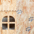 Casa de perro plegable al aire libre de madera Casa de perro grande de madera de 7MM OSB Nature